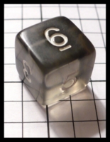 Dice : Dice - 6D - Smoke Transparent with White Numerals - FA collection buy Dec 2010